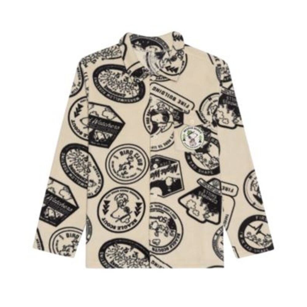 Peanuts x Hybrid Apparel Themed "Beagle Scout" Button-Front Cardigan in Multi